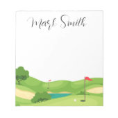 Golfcursus met naam notitieblok (Voorkant)