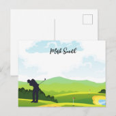 Golfcursus met naam voor golfer feestdagenkaart (Voorkant / Achterkant)