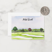 Golfcursus met naam voor golfer Note Kaart Notitiekaartje (Voorkant / Achterkant in situ)