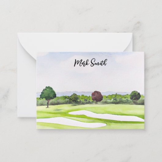 Golfcursus met naam voor golfer Note Kaart Notitiekaartje (Voorkant)