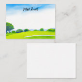 Golfcursus met naam voor golfer waterverf Note Notitiekaartje (Voorkant / Achterkant)