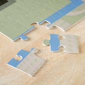 Golfcursus op de strand palmboom legpuzzel (Zijkant)