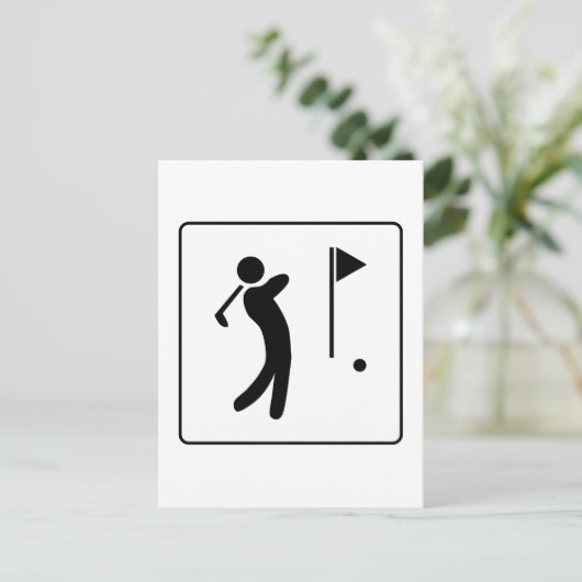 Golfcursus Pictogram Briefkaart (Staand voorkant)