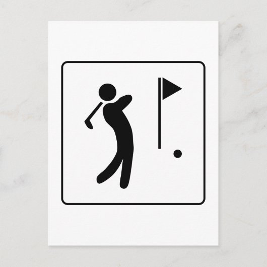 Golfcursus Pictogram Briefkaart (Voorkant)
