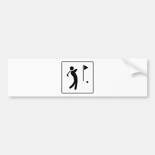 Golfcursus Pictogram Bumpersticker (Voorkant)