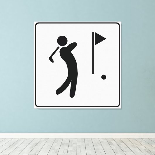 Golfcursus Pictogram Canvas Afdruk (Insitu (Houten vloer))