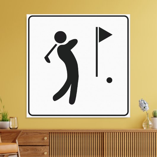 Golfcursus Pictogram Canvas Afdruk (Insitu (Woonkamer))