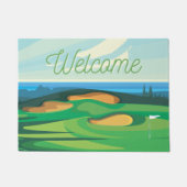 Golfcursus prachtige waterverf welkom golfer's deurmat (Voorkant)