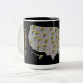 Golfcursus van de Amerikaanse kaart Tweekleurige Koffiemok (Voorkant links)