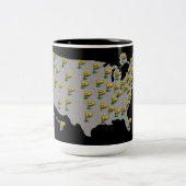 Golfcursus van de Amerikaanse kaart Tweekleurige Koffiemok (Center)