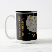 Golfcursus van de Amerikaanse kaart Tweekleurige Koffiemok (Links)