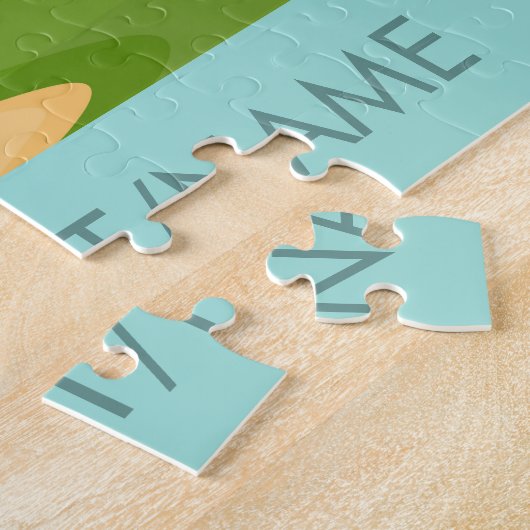 Golfcursus Vlag Vlag Landschap Aangepaste tekst Legpuzzel (Zijkant)