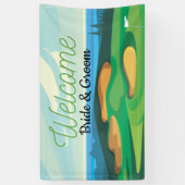 Golfcursus Welkom bruiloft Spandoek (Verticaal)