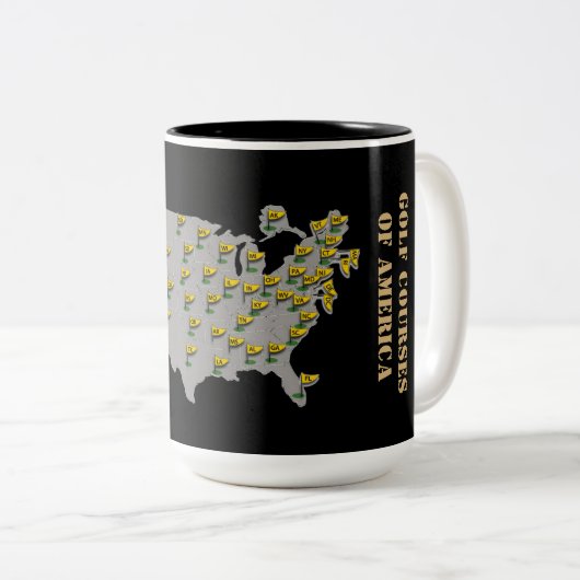 Golfcursussen van de Amerikaanse kaart Mok (Voorkant rechts)