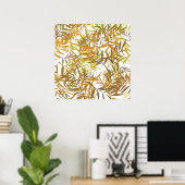 Golfd, Bronze and Brown Willow Leaves Poster (Thuiskantoor)