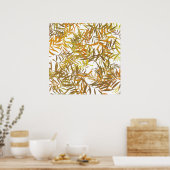 Golfd, Bronze and Brown Willow Leaves Poster (Keuken)