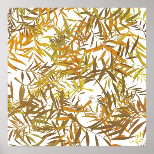 Golfd, Bronze and Brown Willow Leaves Poster (Voorkant)