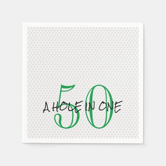Golfdag 50 A HOL IN ÉÉN Fun Golfbal Servet (Voorkant)