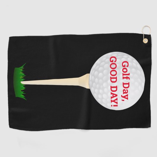 Golfdag, goede dag! DIY Bericht Bal & T-shirt, Zwa Golfhanddoek (Horizontaal)