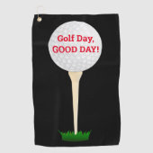 Golfdag, goede dag! DIY Bericht Bal & T-shirt, Zwa Golfhanddoek (Voorkant)
