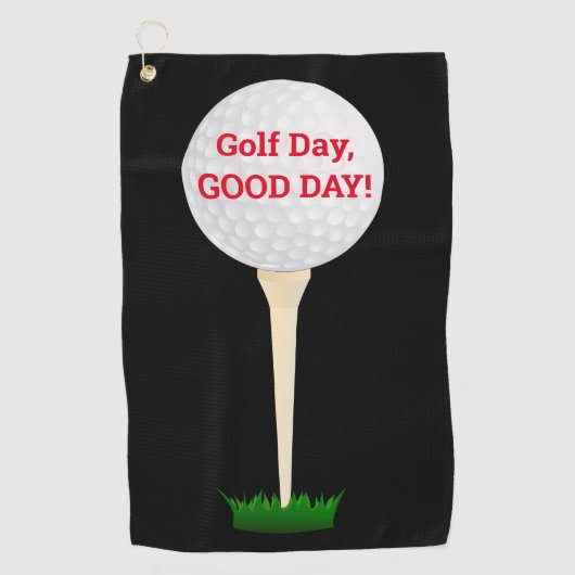 Golfdag, goede dag! DIY Bericht Bal & T-shirt, Zwa Golfhanddoek (Voorkant)