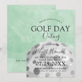 Golfdag uitje | Golf thema groene uitnodiging (Voorkant / Achterkant)