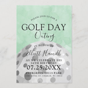 Golfdag uitje   Golf thema groene uitnodiging
