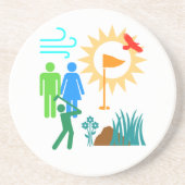 Golfdag Zandsteen Onderzetter (Voorkant)