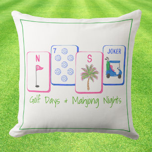 Golfdagen & Mahjongnachten / Golf Tegels Mahjong Kussen