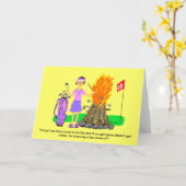 Golfdame Wenskaart - "Strijkijzers in het vuur" Kaart (Gele Bloem)