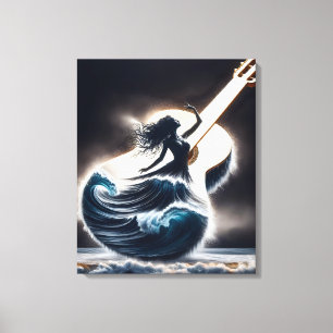 Golfdanser op gitaar canvas afdruk