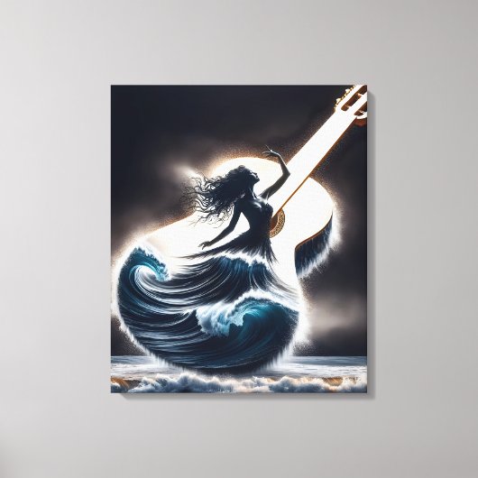 Golfdanser op gitaar canvas afdruk (Voorkant)