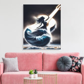 Golfdanser op gitaar canvas afdruk (Insitu (Woonkamer))