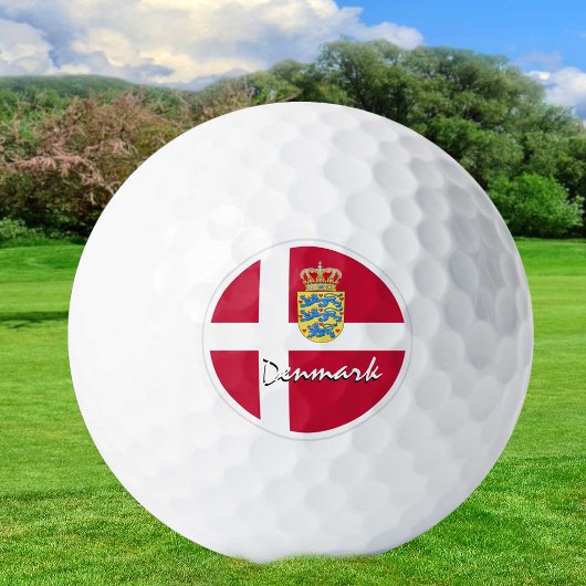 GolfDenemarken en Deense vlag/Golfbal Golfballen