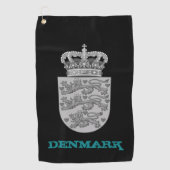GolfDenemarken en Deense wapenschild/vlag Golfhanddoek (Voorkant)