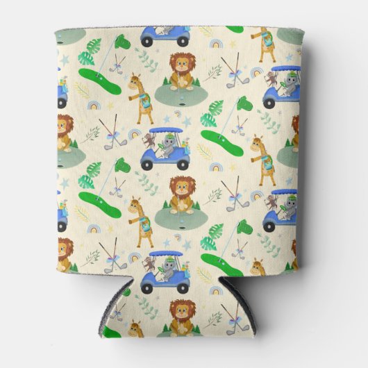 Golfdieren Oerwoud Baby personaliseren Blikjeskoeler (Voorkant)