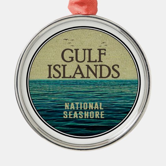 Golfeilanden National Seashore Ocean Birds Metalen Ornament (Voorkant)