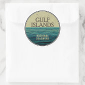 Golfeilanden National Seashore Ocean Birds Ronde Sticker (Tas)