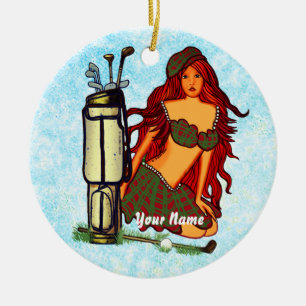 Golfelf golf keramisch ornament