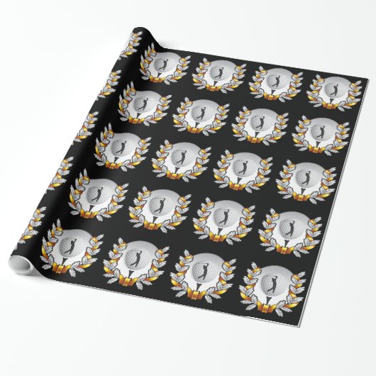 Golfembleem, verpakkingspapier. cadeaupapier (Uitgerold)