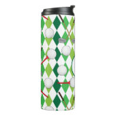 Golfen Argyle patroon Golfer Monogram Thermosbeker (Gedraaid links)