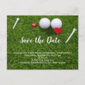 Golfen bewaar de datum met golfbal en t - shirts briefkaart (Voorkant)