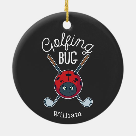 Golfen Bug Sports Gag Novelty Golf Keramisch Ornament (Achterkant)