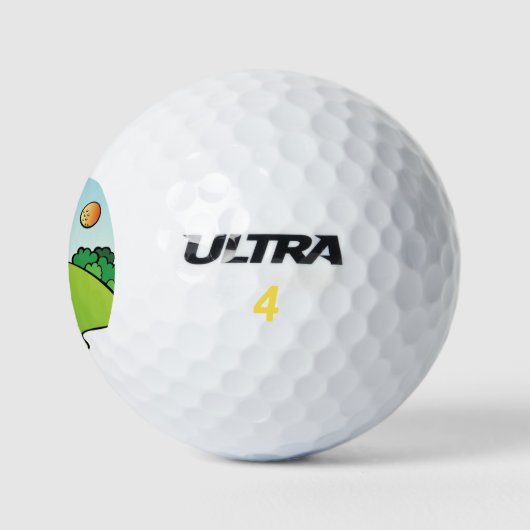 Golfen Corgi Butt Cartoon Golfballen (Logo)