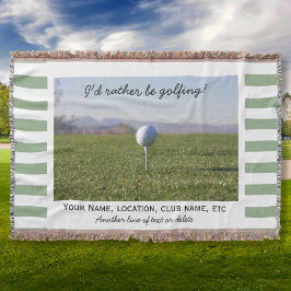 Golfen Custom Golf Foto Groen Gestreept Deken