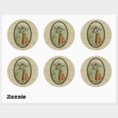  golfen dame kunst ronde sticker (Vel)