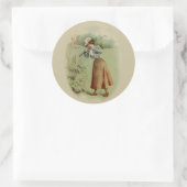 golfen dame kunst ronde sticker (Tas)