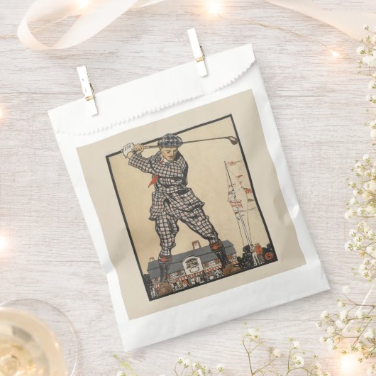 Golfen door de tijd: Man Swinging Golf Club Bedankzakje (Geknipt)