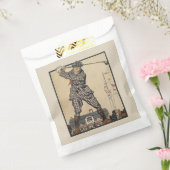 Golfen door de tijd: Man Swinging Golf Club Bedankzakje (Gezegeld)