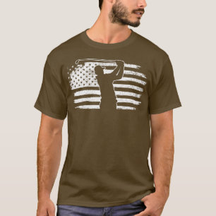 Golfen Golf Amerikaanse vlag T-shirt